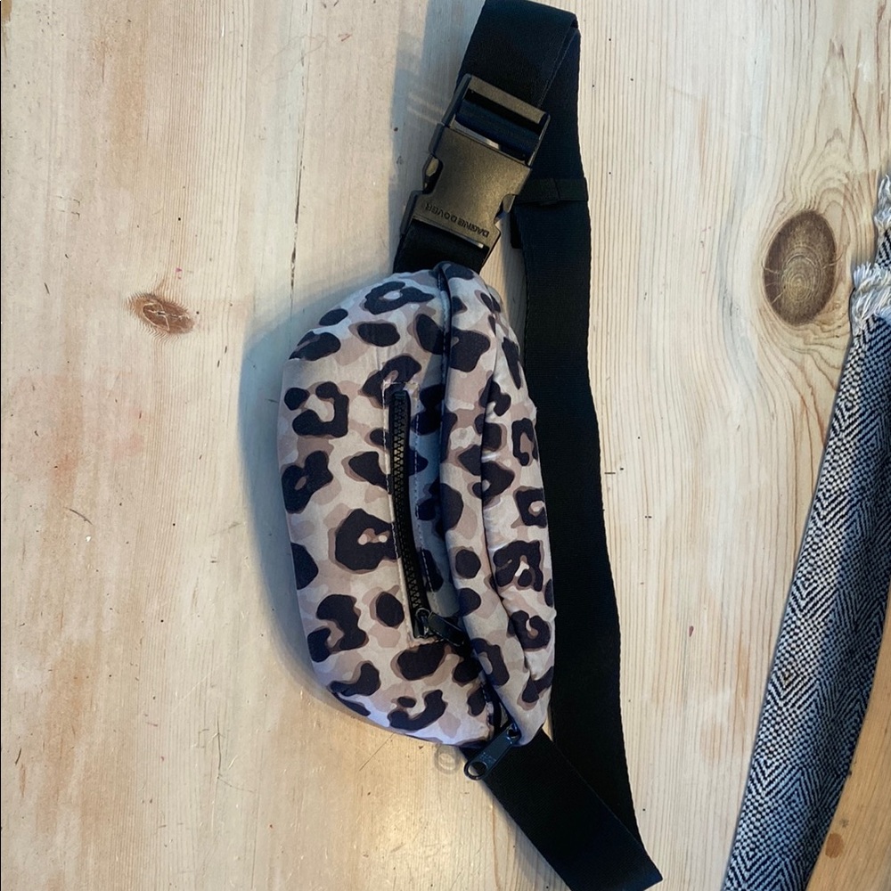 Dagne Dover Leopard Print Crossbody Bag - Black and Gray